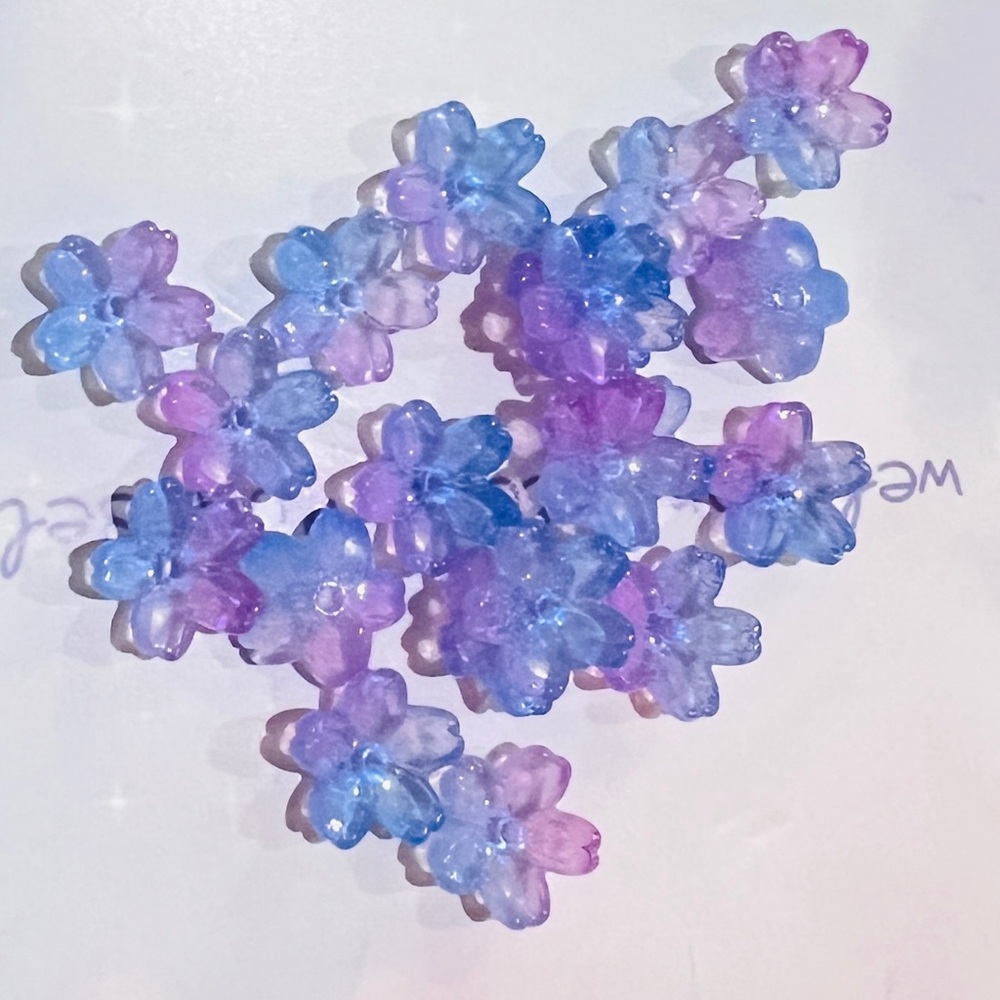DIY Accessories - Purple and Blue Glass Sakura Beads